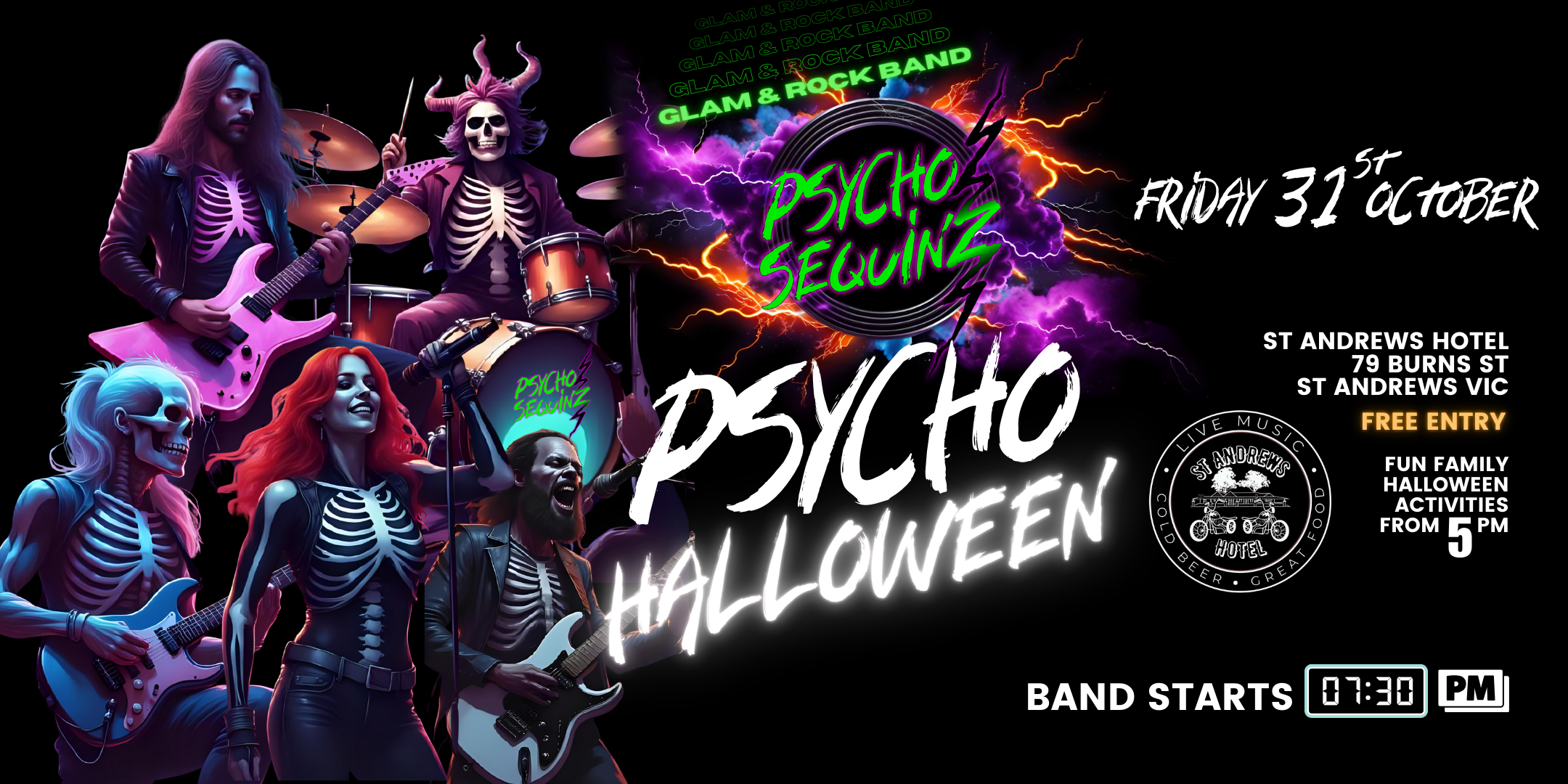 Psycho Sequinz Gig at St Andrews Hotel